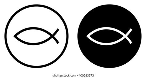 Jesus Fish Icon Circle Vector Illustration Stock Vector Royalty Free