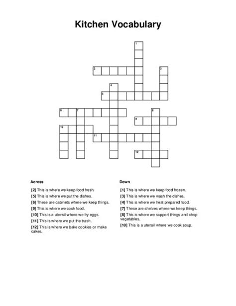 Kitchen Gadget Crossword Puzzle Answers Besto Blog