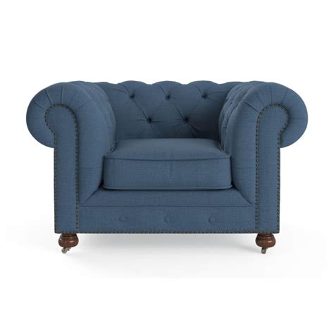 Chesterfield armchair winchester leather ltd upholstery colour: Camden Chesterfield Armchair in Atlantic Blue | Buy ...