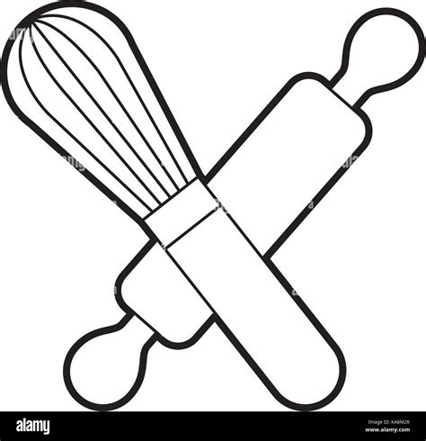 Rolling Pin And Hand Mixer Tool Kitchen Cook Stock Vector Image And Art