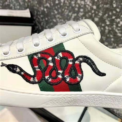 Gucci Men Ace Embroidered Sneaker With An Embroidered Kingsnake White