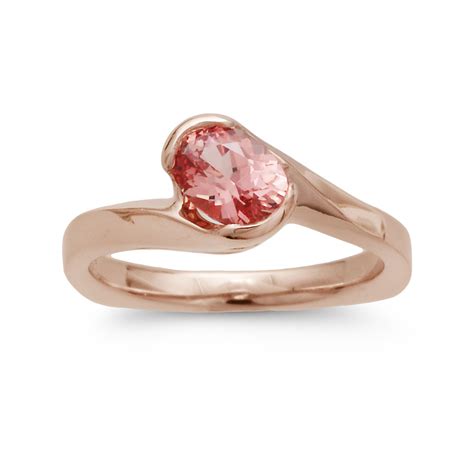C6975 Rose Gold Padparadscha Sapphire Engagement Ring Dejonghe