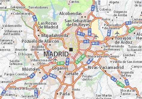 The network includes 13 metro lines. Karte, Stadtplan Madrid - ViaMichelin