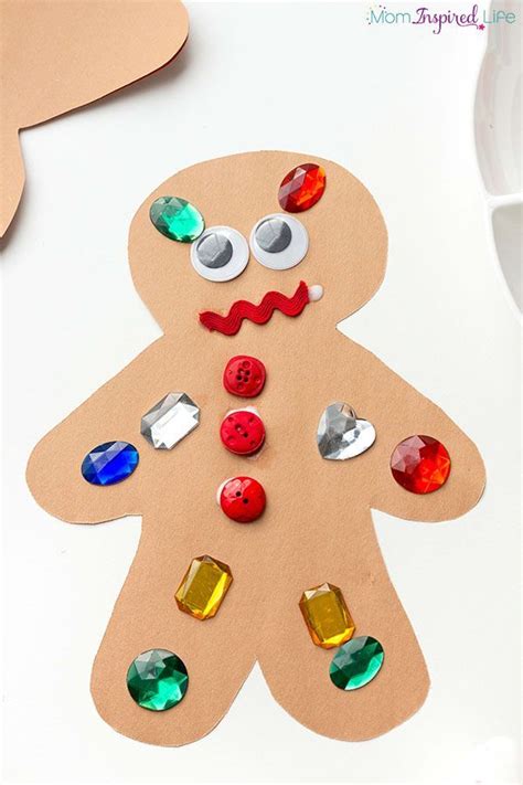 Decorate A Gingerbread Man Art Activity For Kids Preschool Christmas