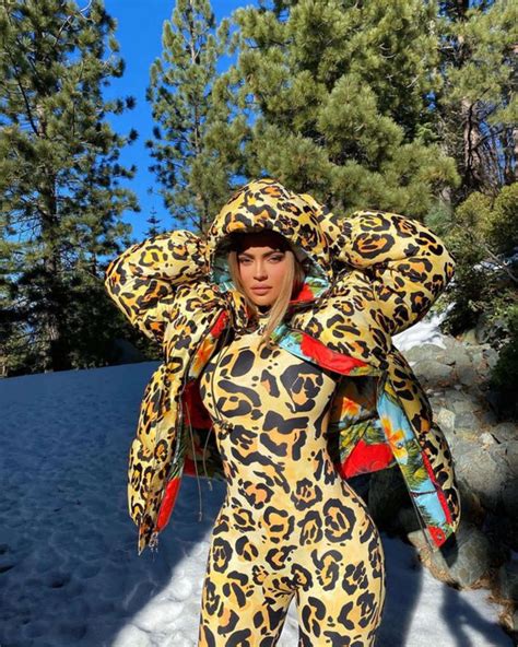 Kylie Jenner Flaunts Her Curves In Snow Leopard Catsuit Celebrity Insider