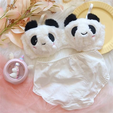 Fuzzy Furry Panda Bear Lingerie Set Bra Panty Set Soft Ddlg Shop Ddlg Playground