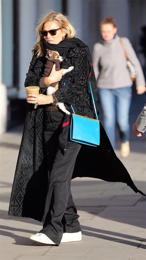 Kate Moss And Her Tiny Puppy Have Twinning Winter Street Style Cool