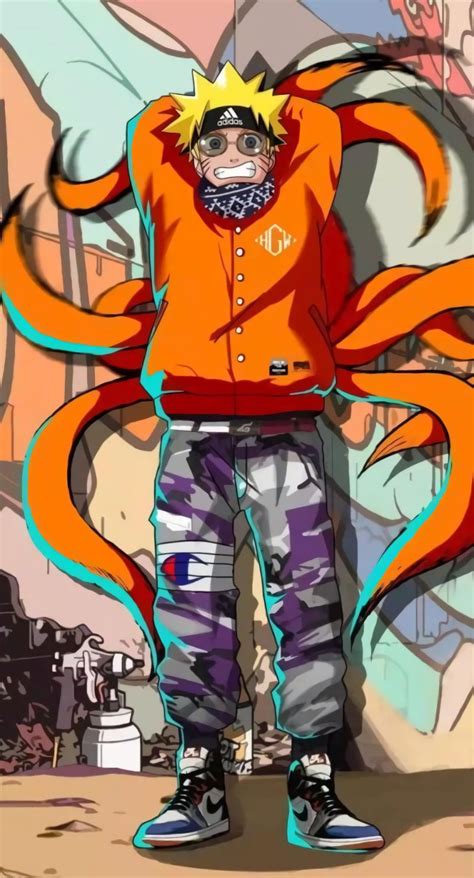 Wallpaper Anime Supreme Naruto Characters In Streetwear