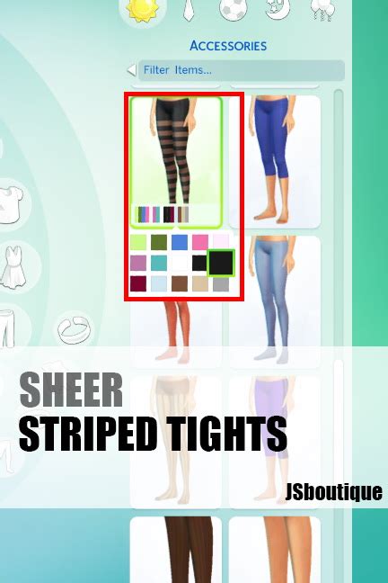 Sheer Striped Tights At Jsboutique Sims 4 Updates