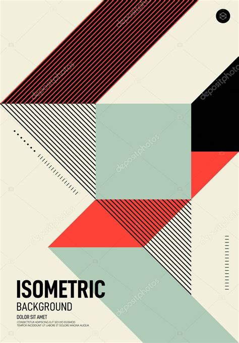 Abstract Isometric Geometric Shape Layout Poster Design Template