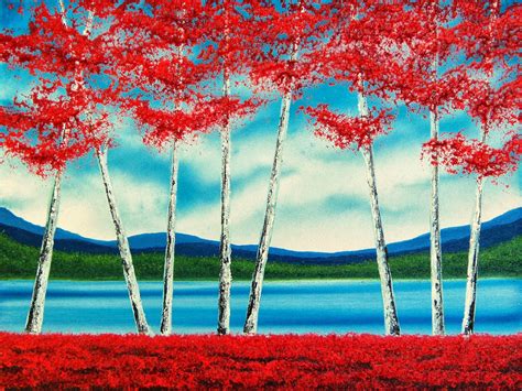 Bing Art By Rachel Bingaman Contemporary Art Birch Tree Painting 12 X