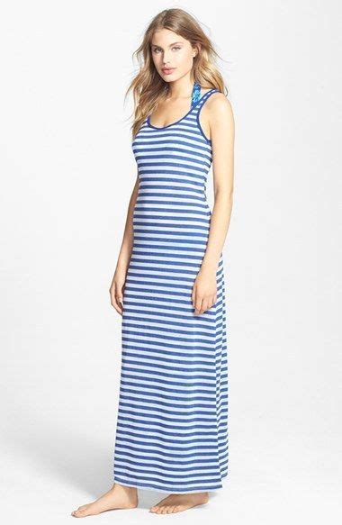Tommy Bahama Burnout Stripe Cover Up Maxi Tank Dress Beachwear For