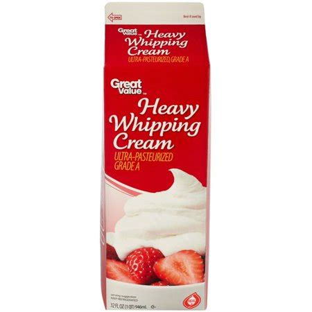 The cream cheese makes the whipped cream even thicker, and that bit of tang wakes up your taste buds. Great Value Heavy Whipping Cream, 32 oz - Walmart.com