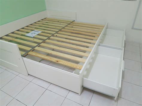 Diy katil single bed / 1x2 wood and pocket hole with drawer #jomgergaji. Masreena: Sebab Apa Beli Katil BRIMNES di IKEA