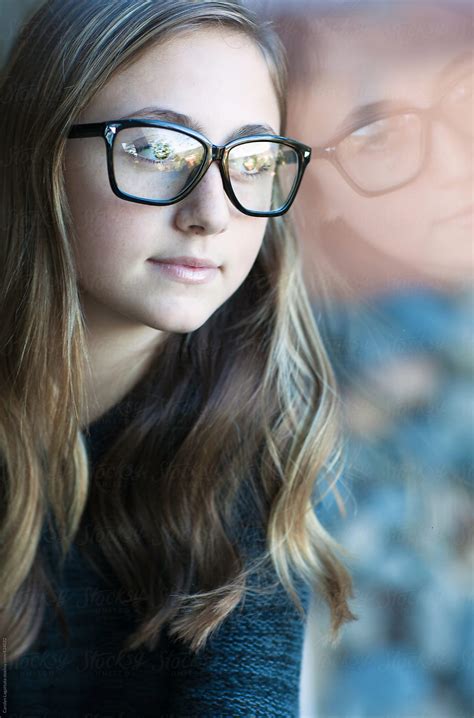 Beautiful Teen Girl In Glasses By Stocksy Contributor Carolyn Lagattuta Stocksy