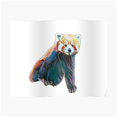 Red Panda Art Poster For Sale By Cuteanimals121 Redbubble