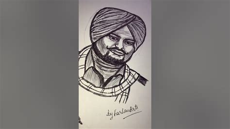 Sidhu Moose Wala Sketch 😱😱🤩🤩😎😎🫶🏻 🏻🌎🫡pensketch Youtubeshorts