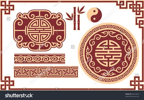 Vector Set Of Oriental Chinese Design Elements 86673643 Shutterstock