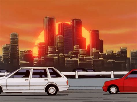 Tokyo City Anime Sunset Background Anime Series Tokyo Ghoul Rain City