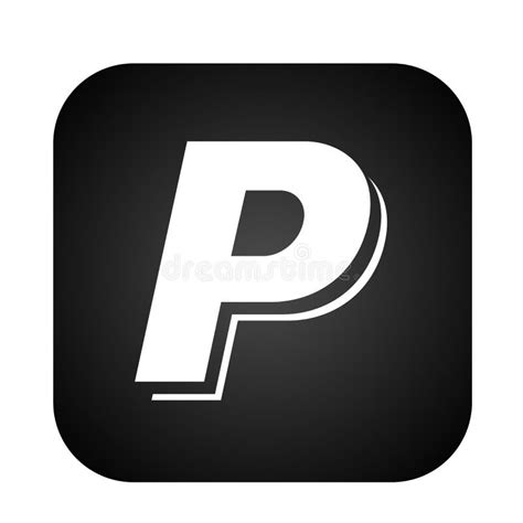 Paypal Online Bank Logo Button Icon In Black Vector With Modern