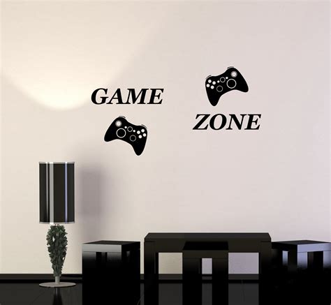 Vinyl Wall Decal Game Zone Joysticks Video Games Gamer Room Stickers