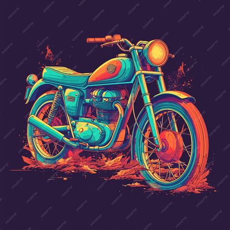 Premium Vector Retro Motorcycle Illustration