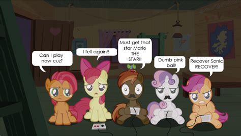 Cutie Mark Crusaders Play Super Smash Bros By