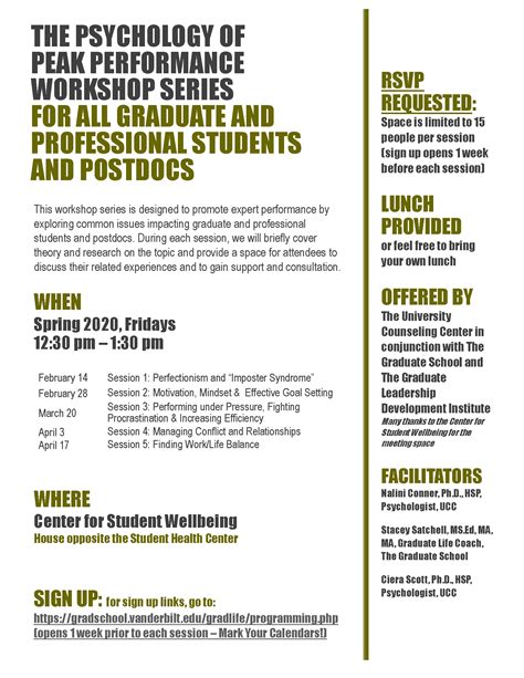 The Psychology of Peak Performance Workshop Series | BRET Career