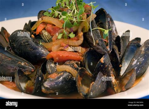 Mussels Posillipo A Meal At A Local Cape Cod Restaurant Stock Photo Alamy