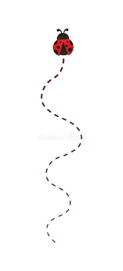 Flying Ladybug With Trail Clipart Vector Illustration Stock Vector