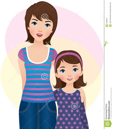 Mama E Hija Ilustración Del Vector Ilustración De Niño