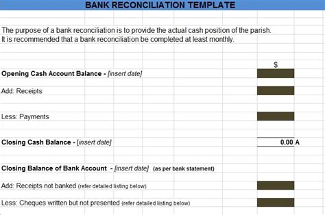 For preparing a bank reconciliation statement, under this methodology, the balance according to the cash book or as per the passbook is the such a balance will be a credit balance according to the passbook. Bank Reconciliation Statement Excel Format | Project Management Templates and Certification ...