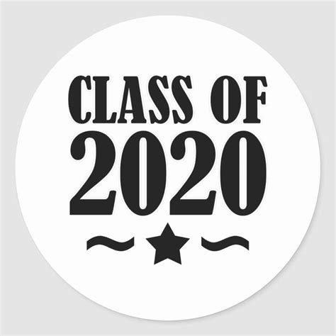 Class Of 2020 Graduation Star Classic Round Sticker Graduation Signs