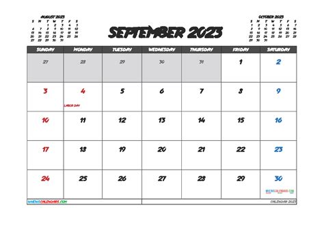 Printable September 2023 Calendar Free 12 Templates Free Printable