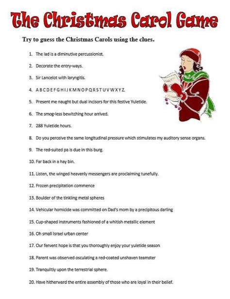 Guess The Christmas Carol Worksheet