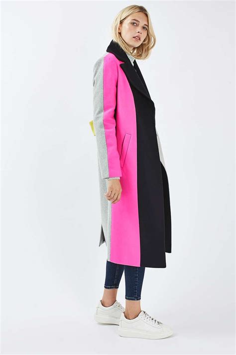 Colourblock Boyfriend Style Coat Jackets And Coats Clothing Topshop