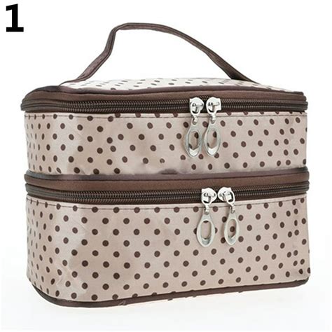 Yesbay Women Large Cosmetic Makeup Bag Case Travel Double Deck Toiletry