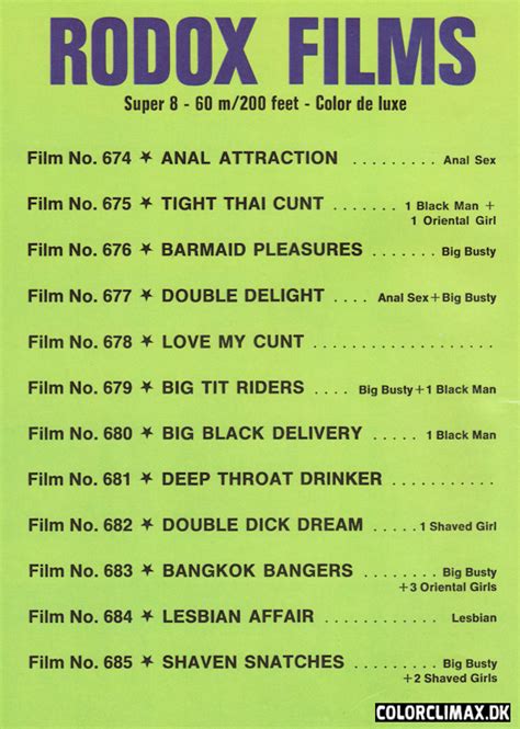 Colorclimaxdk Rodox Film Index 1980