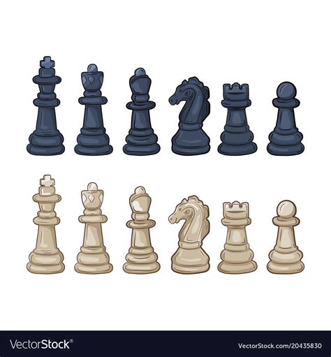 Set Of Chess Pieces Royalty Free Vector Image Vectorstock