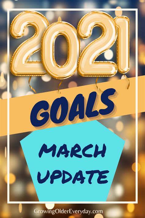 2021 Goals March Update Growing Older Everyday