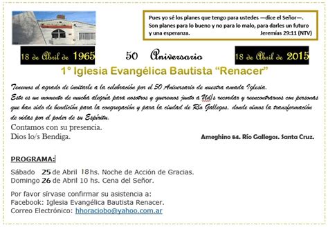 Modelo De Invitacion Para Aniversario De Iglesia Cristiana 50 Textos De