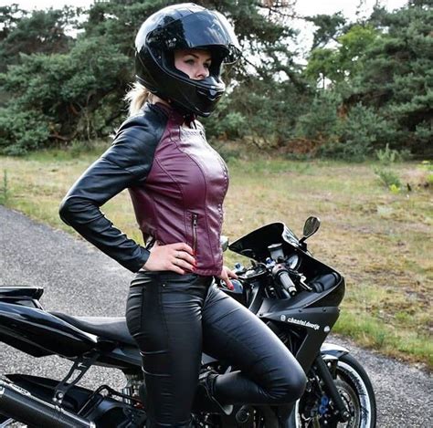 Lederlady ️ Biker Girl Outfits Motorcycle Girl Girl Biker