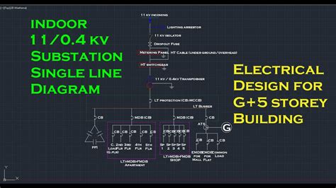 Indoor Substation 11kv440v Single Line Diagram Transformer
