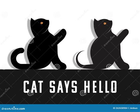 Cat Saying Hello Cat Says Hi Stock Vector Illustration Of Hello