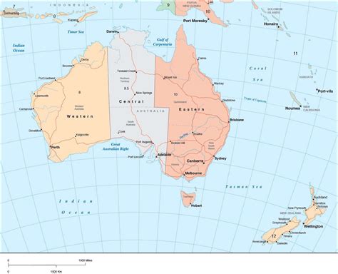 Digital Australia Time Zone Map In Adobe Illustrator Vector Format