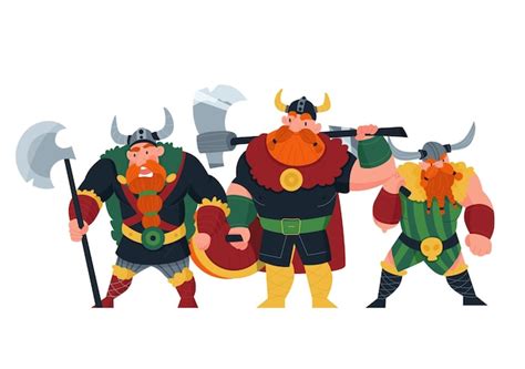 Premium Vector Viking Cartoon Scandinavian Mythologyy Characters