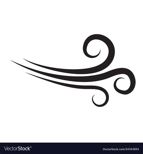 Wind Doodle Icon Hand Drawn Blowing Air Symbol Vector Image