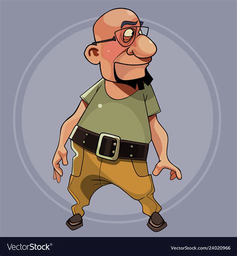 Cartoon Character Is Bearded Man With Glasses Vector Image