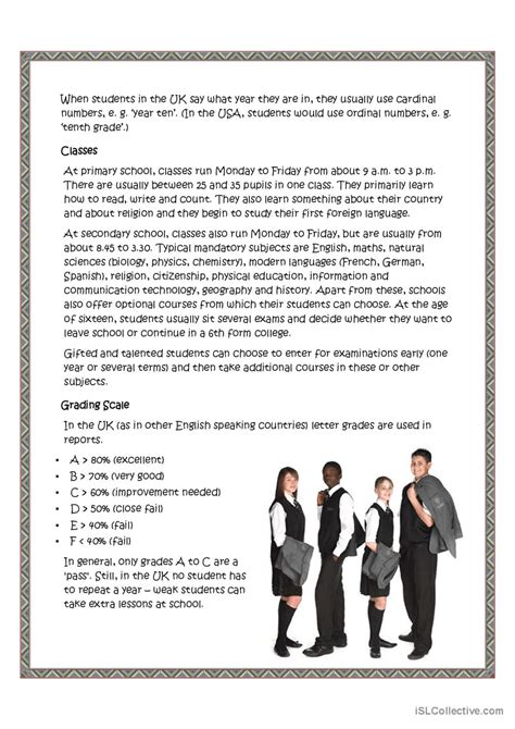 Education System In The Uk English Esl Worksheets Pdf And Doc