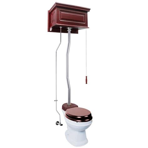 Renovators Supply Manufacturing Cherry Wood High Tank Pull Chain Toilet